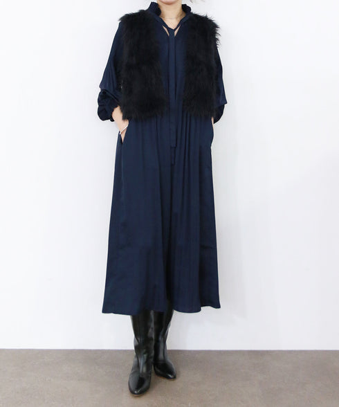 2way shaggy knit vest